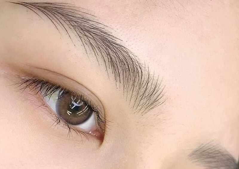 Minh họa kỹ thuật phun mày Hairstroke phù hợp nhóm dịch vụ tại Decy Beauty Tân Phú