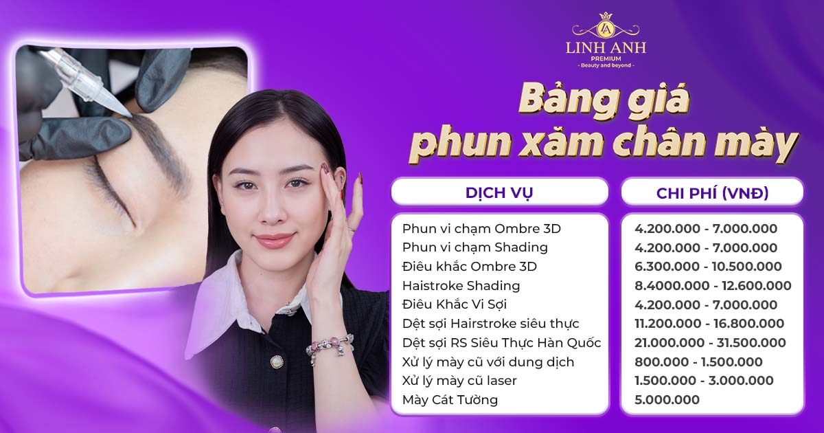 Dịch vụ phun xăm chân mày tại Thẩm mỹ Linh Anh Phú Nhuận
