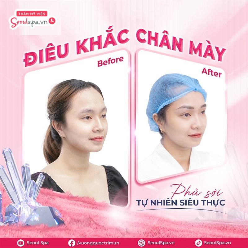 Kết quả điêu khắc chân mày tại Seoul Center Tân Bình