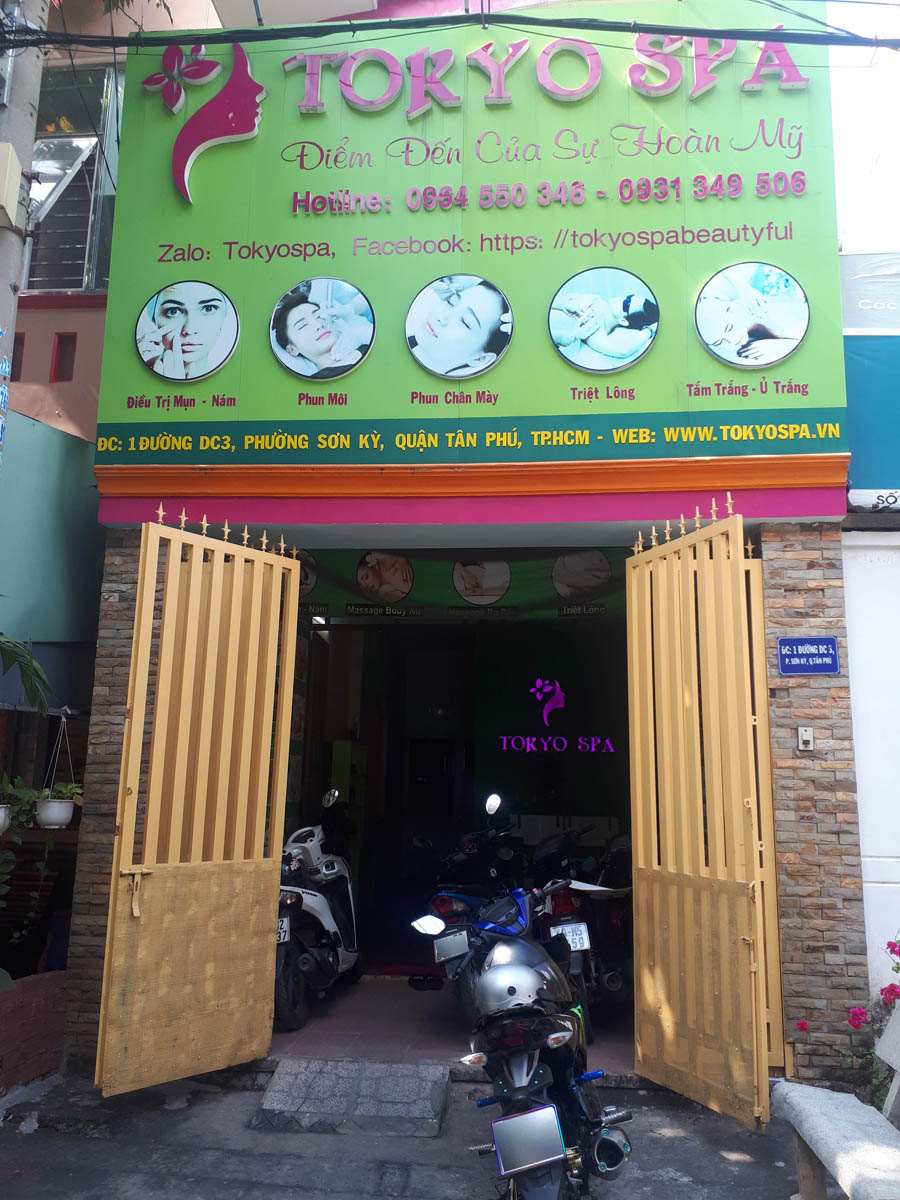 Mặt tiền Tokyo Spa tại khu vực Tân Phú